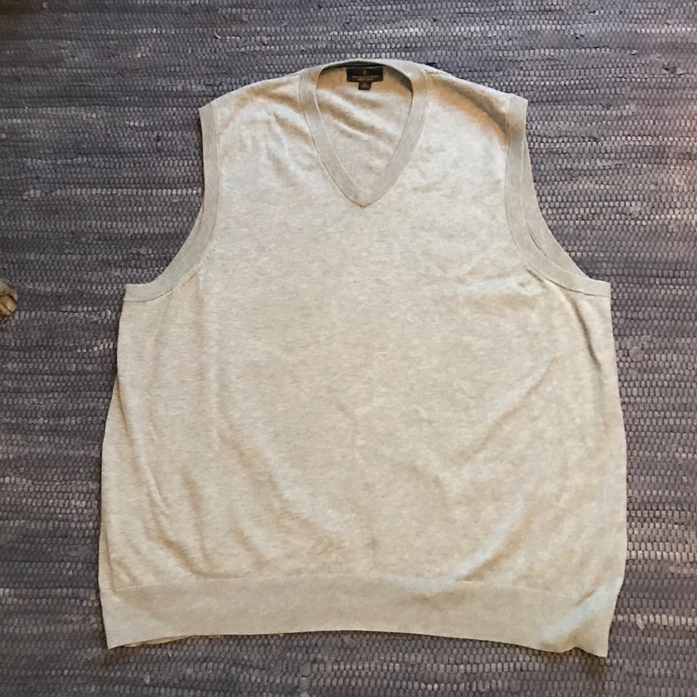 Brooks Brothers Supima Cotton Knit Vest in Grey  XL